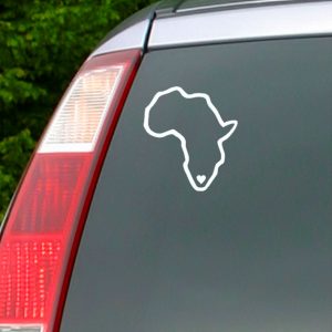Africa with heart vinyl sticker on car