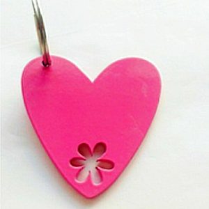 Pink heart keyring
