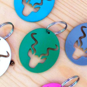 Kudu keyring on table