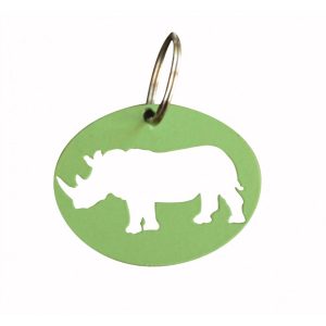 Green rhino keyring